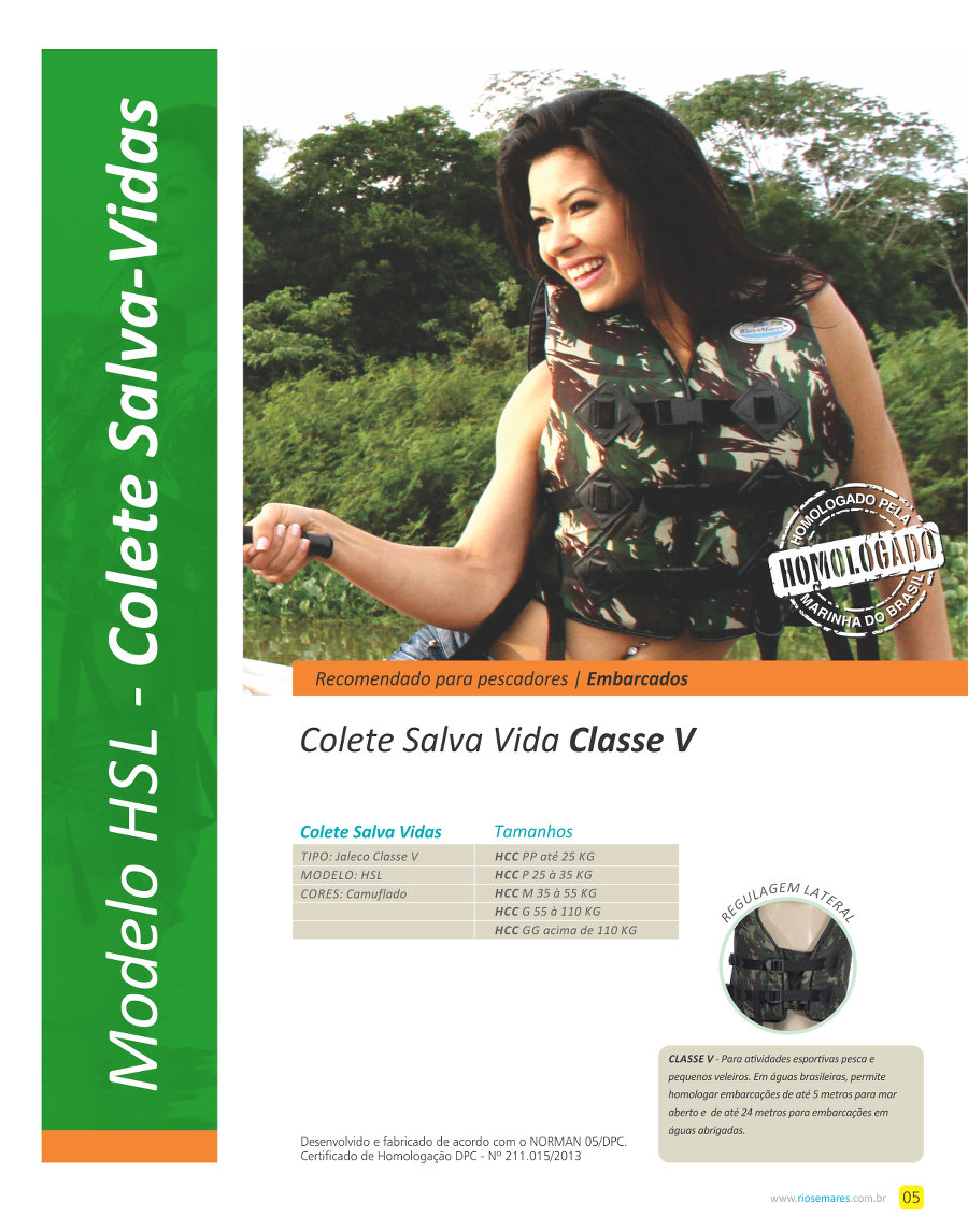 2 colete salva vidas classe V - modelo HSL