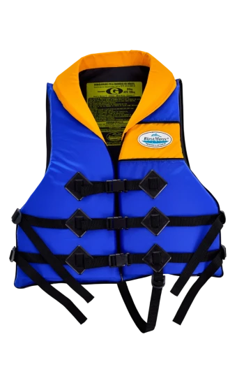 Colete Salva Vidas Homologado Classe V HCG Azul gola Laranja