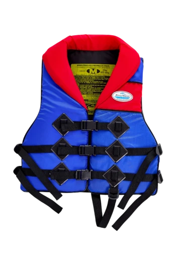 Colete Salva Vidas Homologado Classe V HCG Azul Gola Vermelho